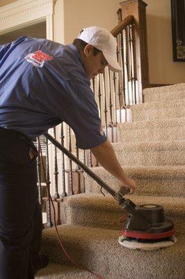 Heaven's Best has equipment specially designed for cleaning stairs