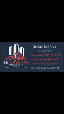 BE WATER FIRE PROTECTION INC!!!