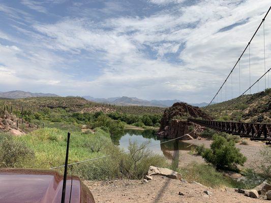 Sheep bridge at verde river ! Get out and walk across!