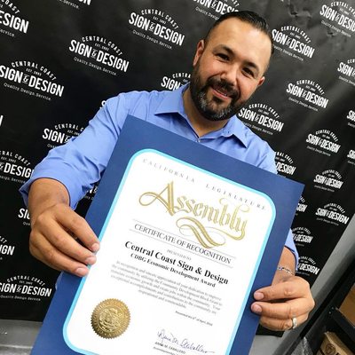 Thank you to the City of Salinas, and Assembly Member Ana Caballero for this Special Recognition #salinas #ccsigndesign #ccsdculture