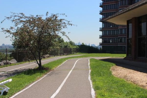 Outdoor track and real grass field!