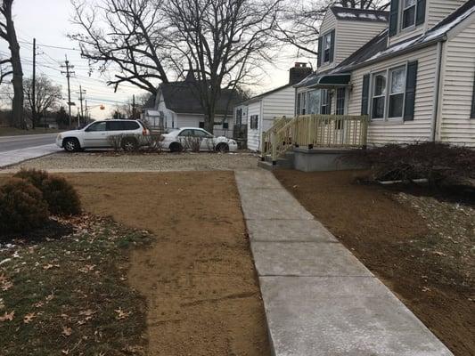 New porch and sidewalk