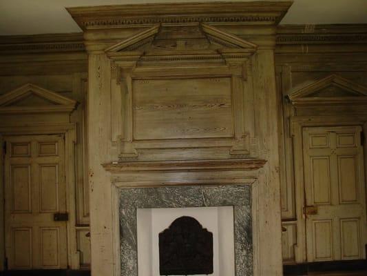 Fine Georgian paneling in the parlor of the Keith House at Graeme Park.