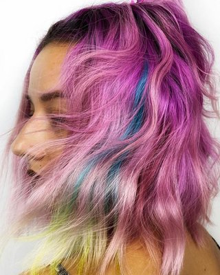 Aveda Vibraints can achieve these fun colors while being healthy on the hair.