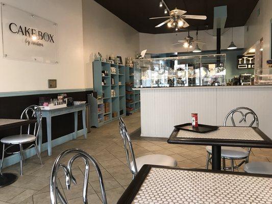 Seating area upon entering bakery.