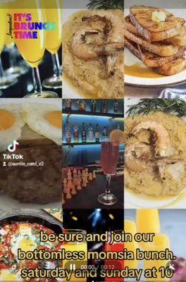 Bottomless Mimosa brunch every Saturday and Sunday 10 am Till