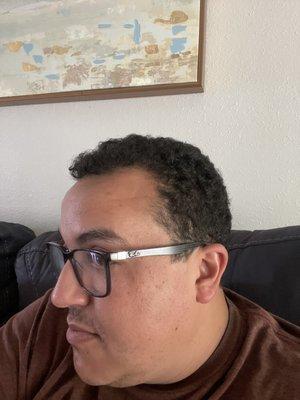 I forgot to take a picture after the haircut, but here it is a day later!