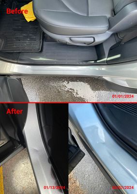 Taken during car wash 2 days before the service.
 Before and after damage