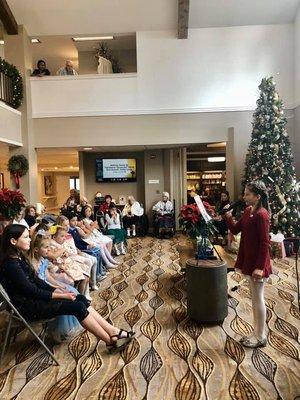 Winter Concert for senior citizens at Sunrise Living Center in Walnut Creek, 2019.