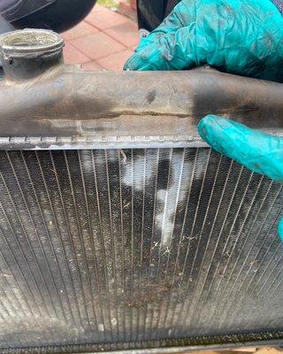 Cracked radiator