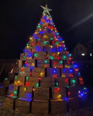 Christmas crate tree