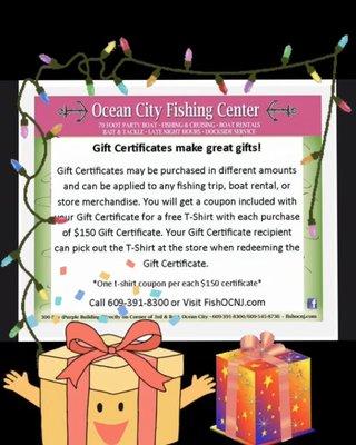 Gift certificates always available! Fishocnj.com or call us 609-391-8300