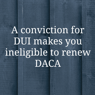 A criminal conviction can make you ineligible for DACA.  Call us if you have a pending case and we will fight to let you stay in the US.