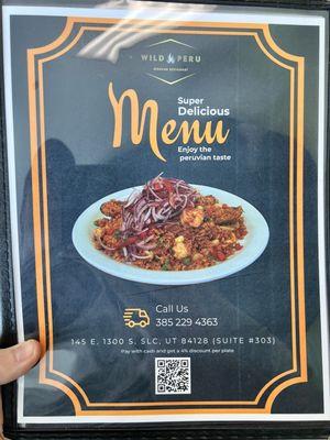 The menu cover