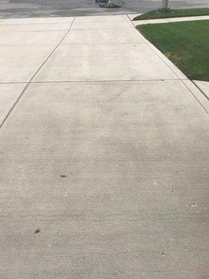 A Customer's concrete area After cleaning.