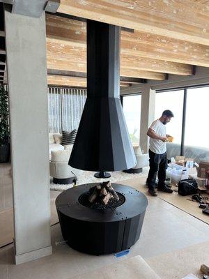 Malibu fire place installation.