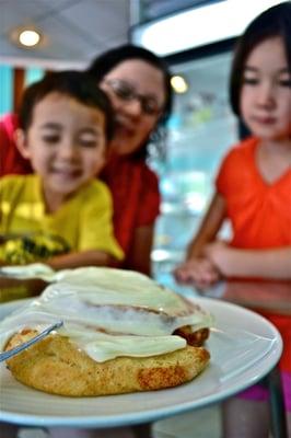 Cinnamon roll Friday!  Warm, gooey, but crisp on the outside.  Definitely in my top 3 cinnamon rolls ever.