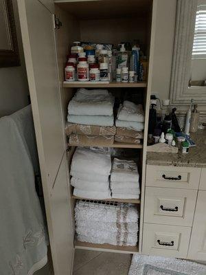 Let us organizing you bathroom closet like this one!storage shed st