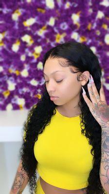 Deep Wave custom wig on recording artist Cuban Doll