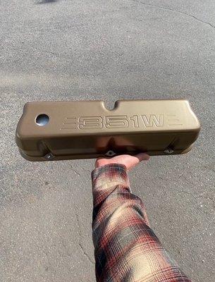 Valve cover for Ford 351W V8 done in bronze