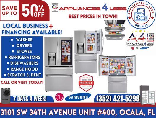 #LgAppliances #SamsungAppliances #usedappliances #applianceoutlet #discounted #Dryers #ovens #washers #refrigerators #microwaves #washTowers