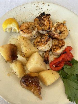 Shrimp lunch special with lemon potatoes- yummy