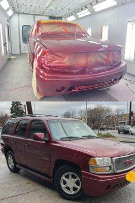 At Bobbys Auto collision & Repairs, we do all type of bodywork. In this above car, we've painted the whole car from bottom to top.