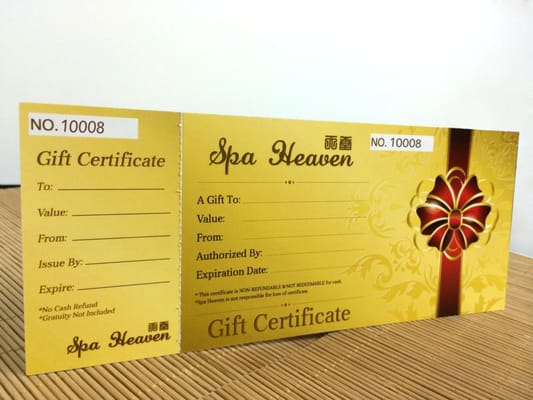 gift certificate