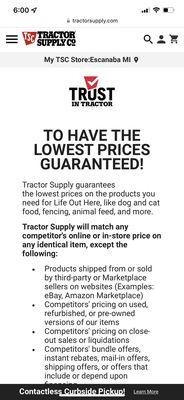 Price guarantee