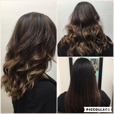 Before/After...trimmed and texturized/balayage.