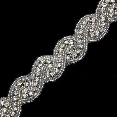 Rhinestone Crystal Trim, Wedding Accessories, Diamond shaped, Sash for bridal Occasions