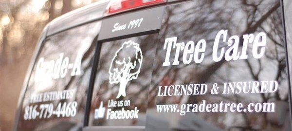 Grade A Tree Care truck with logo