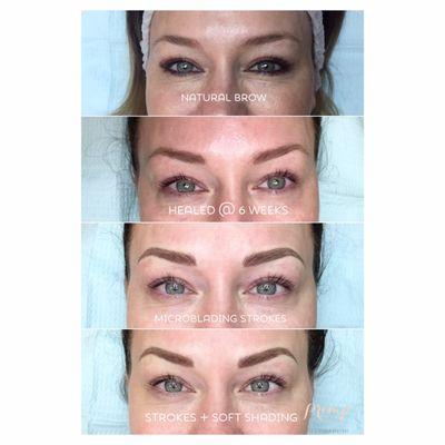 Microblading with the addition of soft shading/ombré brows by Megan