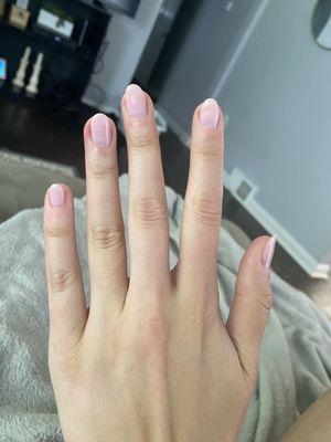 Light pink gel manicure