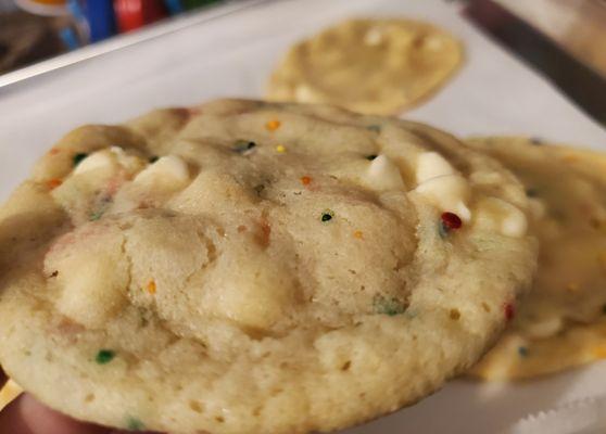 Birthday Cake Cookies with white chocolate chips