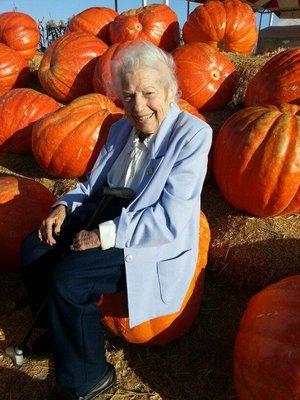 Miriam in the pumpkin patch