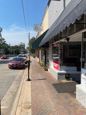 In front on Macon street downtown