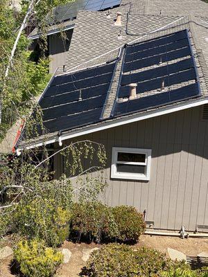 Roof view of 11 new panels. One done in Summer 2021, remaining ten done in March/April 2022.