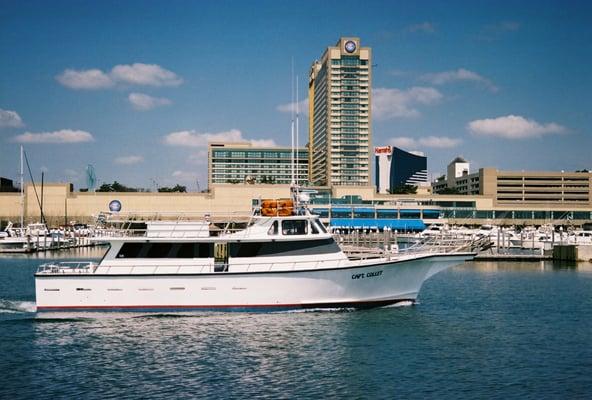 Private fishing charters, scuba diving, and Atlantic City Cruises on the ocean or in the bay.