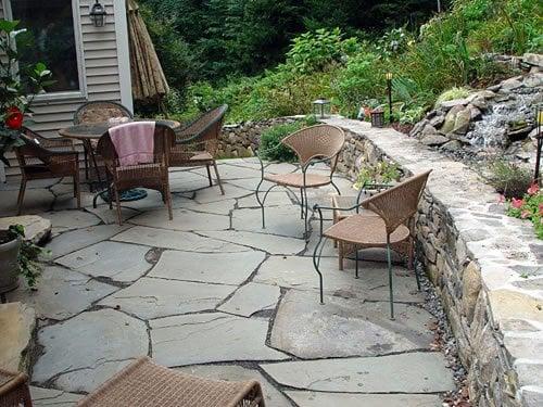 new Patio, Wall and Waterfall