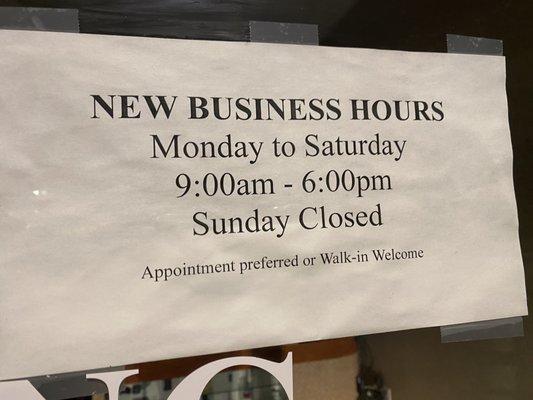 New hours