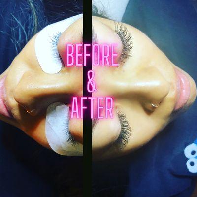 Classic lash set before & after!