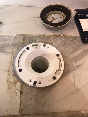 Installed a new toilet flange