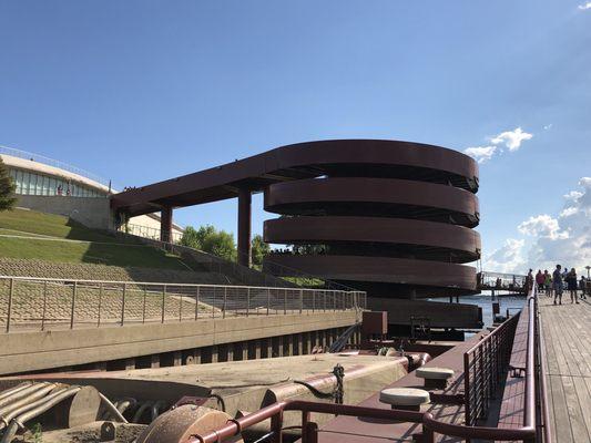 The big a** spiral staircase you have to walk down to get to the boat.