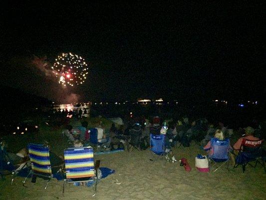 Ropes Beach is perfect viewing for Sandwich Fireworks display.