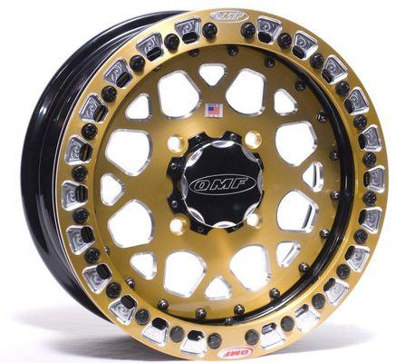 15x6 Billet Center Series UTV wheel in a stunning Candy Gold finish.