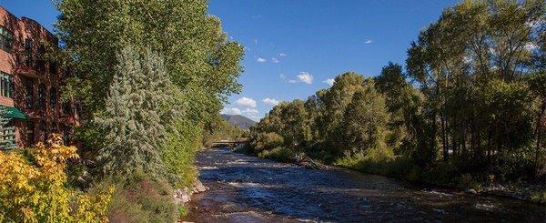 Roaring Fork River flowing through Basalt, Colorado