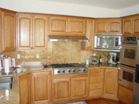 Custom Oak Cabinets and Stainless Appliances