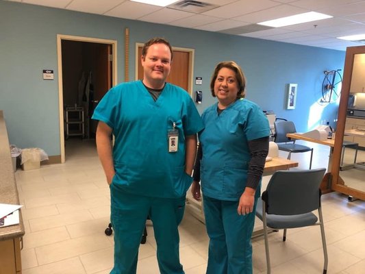 Happy Clients In Turquoise Scrubs