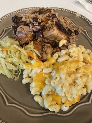 Jerk Pork, Baked Mac & Cheese